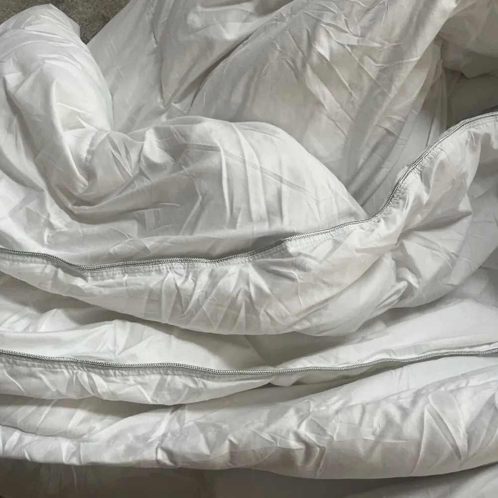 Feather Down Fiber Comforter King Size, Extra Fluffy Duvet Insert